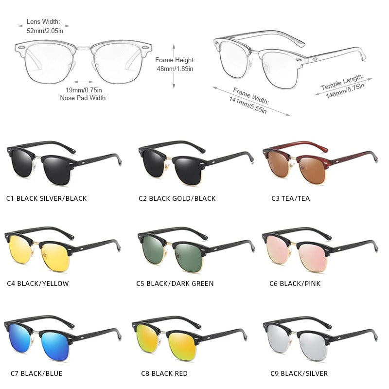 Classic Half-Frame Sunglasses